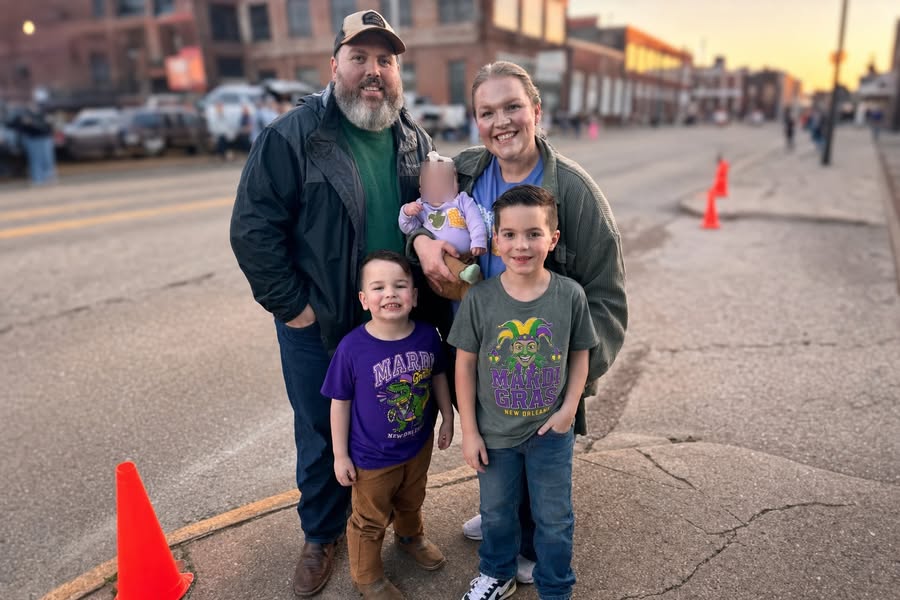 Clay with his wife Ashley and their children